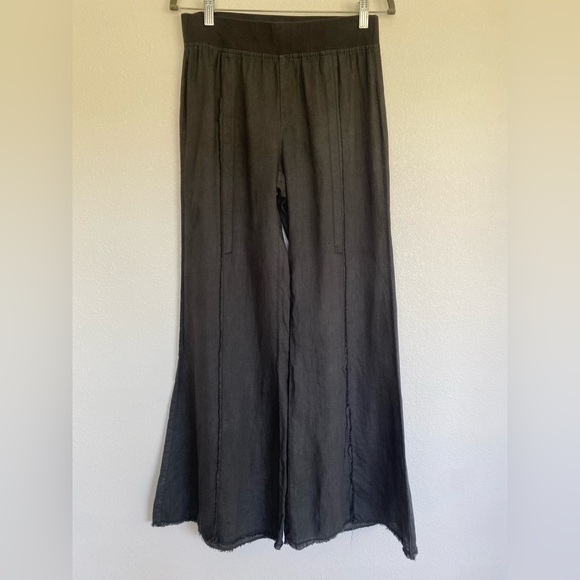 XCVI Linen Wide Leg Pants Black, size XS - Picture 1 of 7